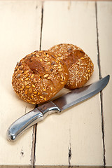 Image showing organic bread over rustic table