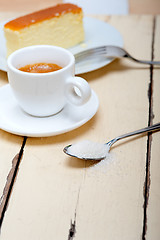 Image showing italian espresso coffee and cheese cake