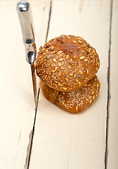 Image showing organic bread over rustic table