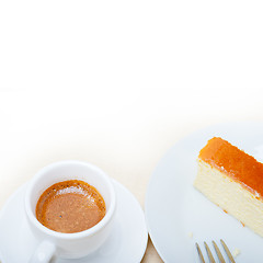 Image showing italian espresso coffee and cheese cake