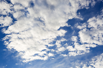 Image showing Blue sky with white clouds