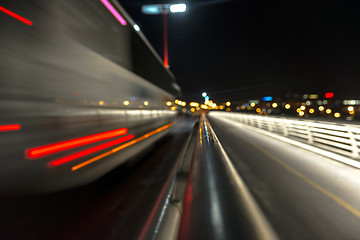 Image showing Empty bridge at night