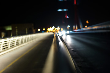 Image showing Empty bridge at night