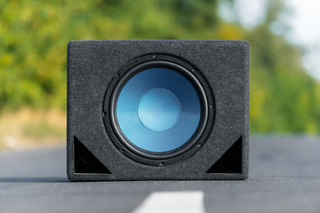 Image showing Subwoofers on the road outdoors