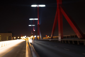 Image showing Empty bridge at night