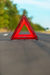 Image showing Red triangle of a car