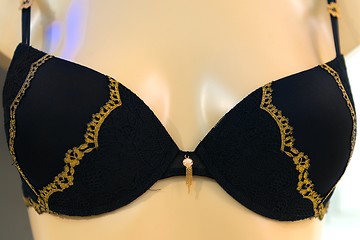 Image showing Black bra with decoration