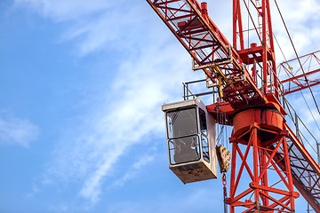 Image showing Industrial cargo cranes in the dock