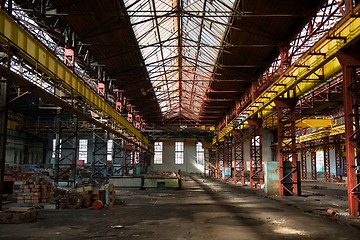 Image showing Large industrial hall of a repair station