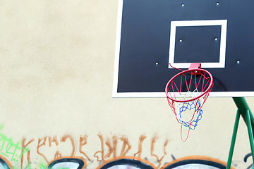 Image showing Basketball hoop close up