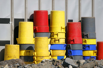 Image showing Old plastic cans