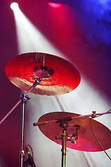 Image showing Drum plates on stage