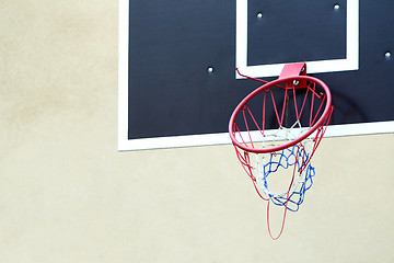 Image showing Close up of basketball hoop