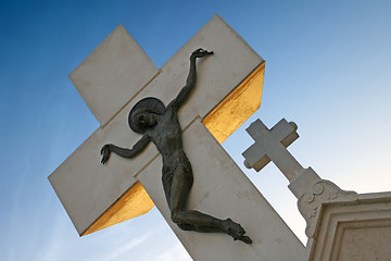 Image showing Church stone crosses