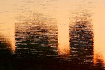 Image showing Water reflection of sunset