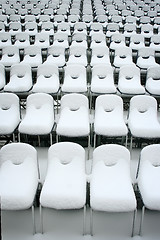 Image showing White plastic chairs