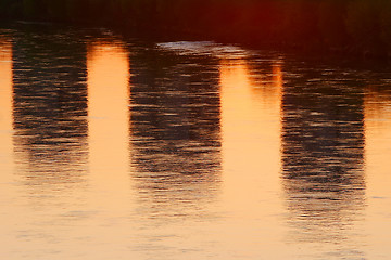 Image showing Sunset water reflection