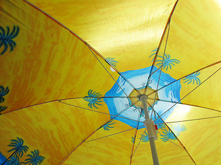 Image showing Parasol on beach