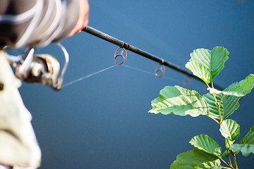 Image showing Spinning in the hands of the angler 