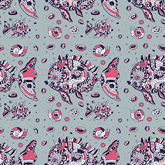 Image showing Fishes. Seamless pattern.