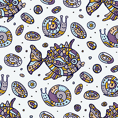 Image showing Fishes. Seamless pattern.