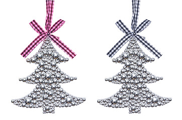 Image showing Silver Christmas tree decorations