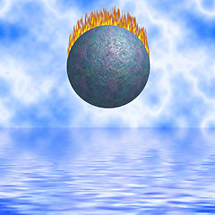 Image showing Burning Comet Falling