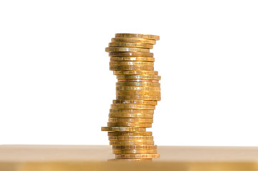 Image showing A stack of coins, isolated on white background