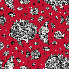 Image showing Fishes. Seamless pattern.