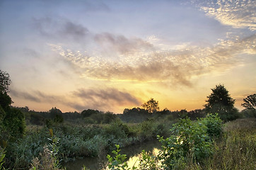 Image showing Sunrise over the river