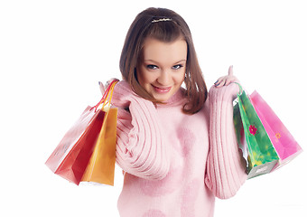 Image showing Shopping funny girl