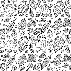 Image showing Leaves. Seamless vector background.