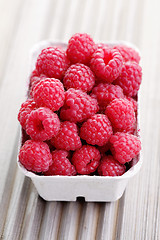 Image showing box of raspberries