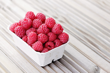 Image showing box of raspberries