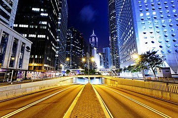 Image showing Modern city traffic night