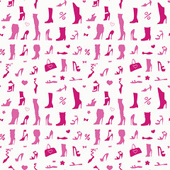 Image showing Women shoes. Seamless pattern.