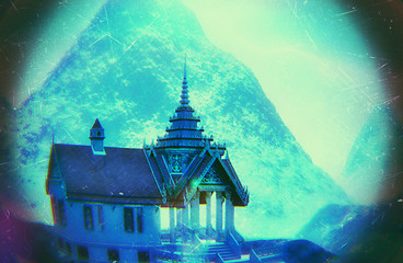 Image showing Buddhist temple in mountains