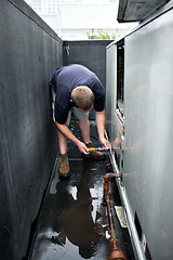 Image showing HVAC Technician Working