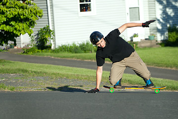 Image showing Longboarder Trick Slide