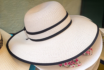 Image showing Women's summer hat for sun protection.