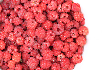 Image showing red raspberries background