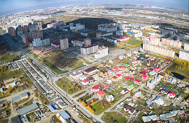 Image showing City view from helicopter. Tyumen. Russia