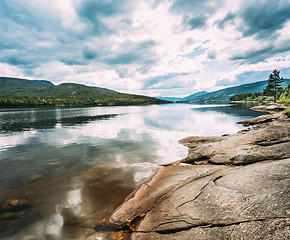 Image showing Norway Nature Fjord, Autumn Time