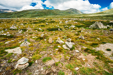 Image showing Norway Nature Landscapes, Mountain Under Sunny Blue Sky