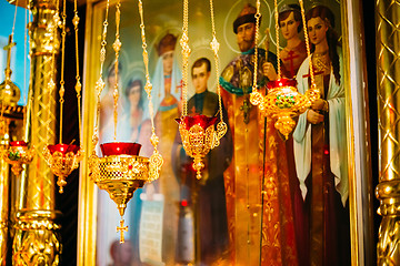 Image showing Interior Of Belarussian Orthodox Church In Easter