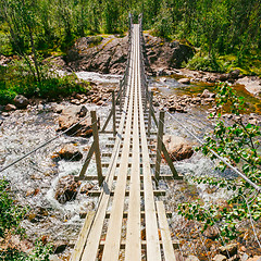 Image showing Bridge Across Norway Mountain River