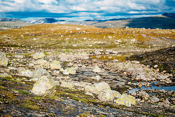 Image showing Norway Nature Landscapes, Mountain Under Sunny Blue Sky