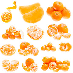 Image showing Fresh Mandarin Citrus Isolated Tangerine Mandarine Orange In Hea