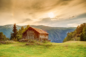 Image showing Old Norwegian Wooden House