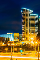 Image showing Night Scene Building In Minsk, Belarus